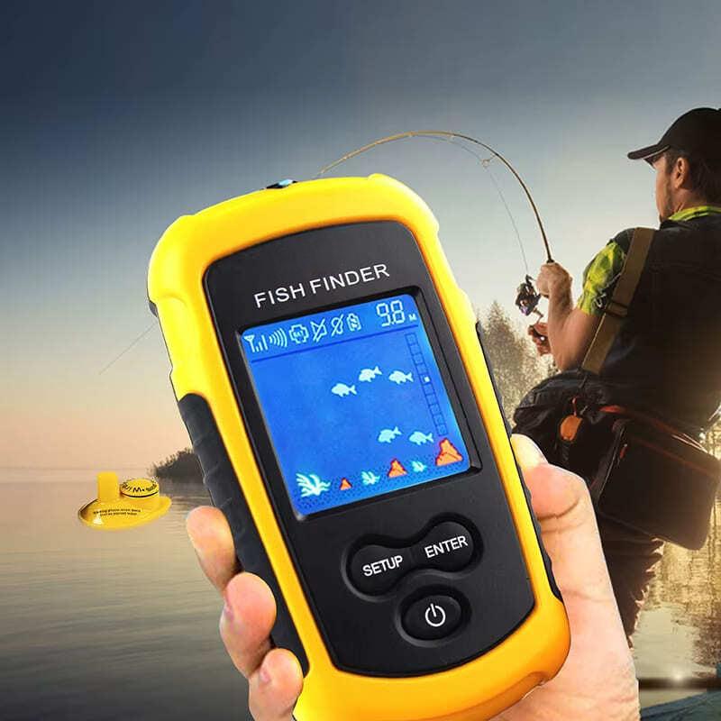 FFCW1108-1 Drahtloser Sonar-Fischalarm Fischfinder Unterwasser-Echolot Fischdetektor Outdoor-Zubehör Tragbarer Fischfinder