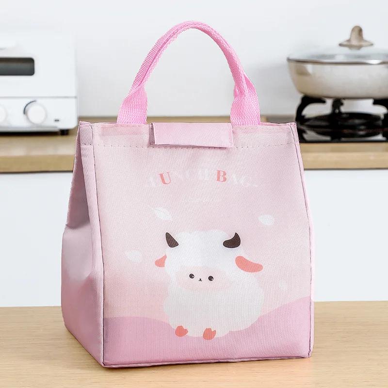 Cartoon Portable Insulated Lunch Box Bag Bento Bag Insulated Refrigerated and Insulated Bag Aluminum Foil Thickened Lunch Bag
