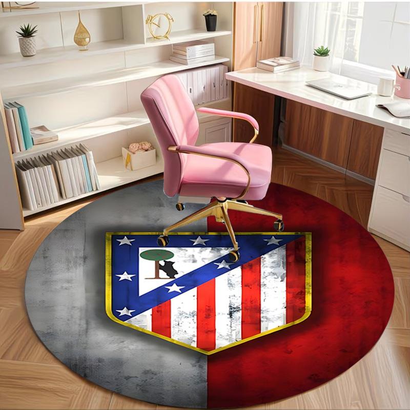 Football Club Print Round Rug, Washable Floor Carpet, For Entryway Dorm Laundry Room Office Study, Home Decor Birthday Christmas Gift