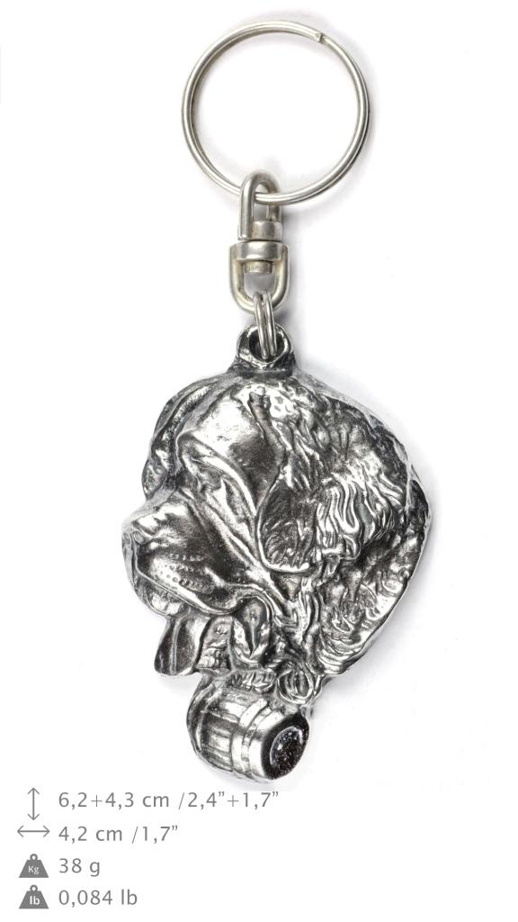 St. Bernhard, Bernhardiner – Versilberter Anhänger mit einem Hund in einer dekorativen Schachtel, Handtaschen-Dekoration | Art-Dog