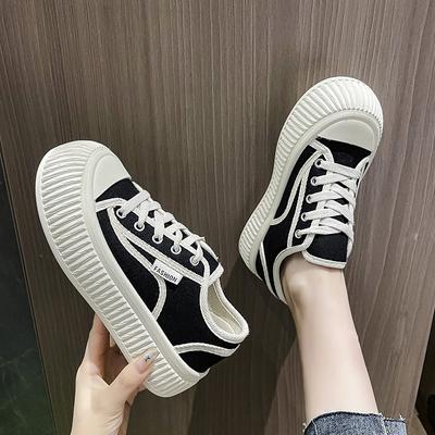 Small Platform Canvas Shoes Children Spring and Autumn New Ins Trendy Versatile Casual Retro Board Shoes