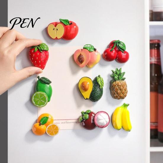 Resin Fridge Magnets 3D Simulated Fruit Refrigerator Magnet, Shape Durable Magnet Theme Decoration for Kitchen Office Whiteboard Cabinet Ornaments