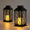 Outdoor Solar-Powered Courtyard Candle-Style Lantern, Retro Ambience Large Palace Lamp for Garden Lawn Landscape Decoration