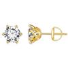 Gold-plated Silver Moissanite Stud Earrings 1.0 Ct 6.5 X 6.5 Mm 925 Silver