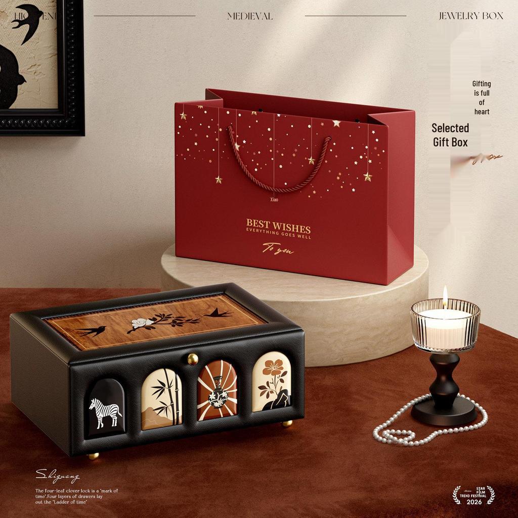 Exquisite Retro Jewelry Box - Luxurious Wedding & Birthday Gift for Accessory Storage