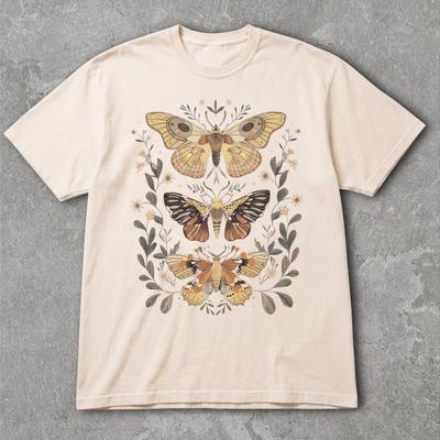 Vintage Moth Comfort Colors 1717 Shirt, Botanical Cottagecore Nature Graphic Tee