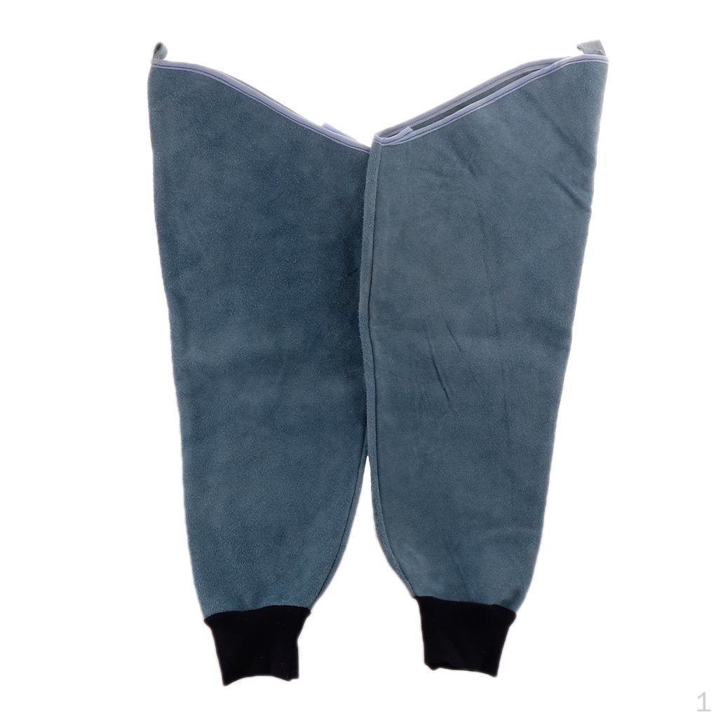 Сварочные нарукавники из коровьей кожи синий