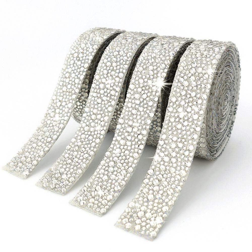 Arts Crafts Self-Adhesive Rhinestone Colorful Rhinestone Diamond Ribbon  for Car Phone Decoration