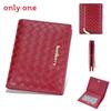 Pu Leather Womens Short Wallet With Weaving Pattern Design And Letter Decor For Daily Use