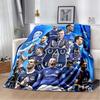 Everton De Viña Del Mar Football Club Player Collage Logo Print Soft Flannel Throw Blanket Blue Yellow Warm Sofa Bed Cover For Soccer Fans