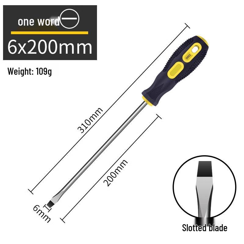 High Strength Phillips & Slotted Screwdriver Set with Non-Slip Magnetic Handle, Chrome Vanadium, High Hardness