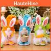 Adorable Easter Bunny Gnome Decoration With Soft Plush Egg Hat In Green Orange And Blue