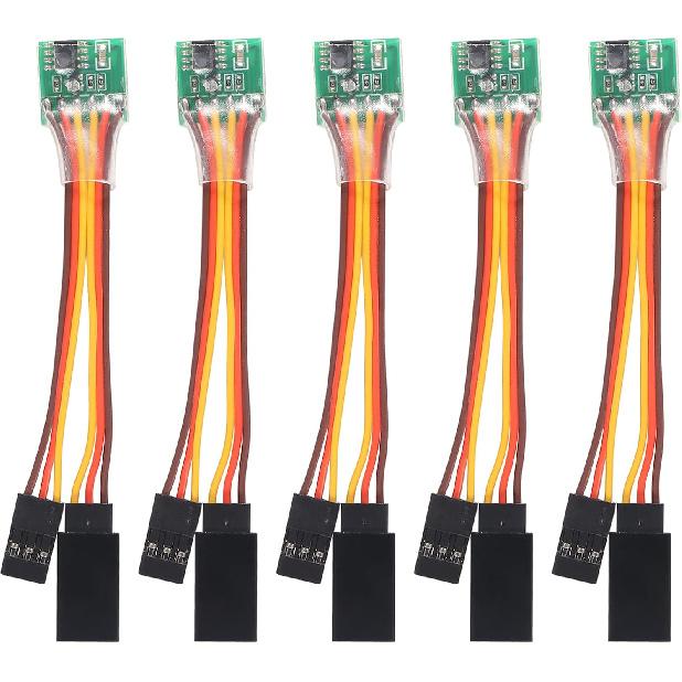 5pcs Servo Signal Reverser Rotation Inverter 5.0-6.0v Steering Gear Reverser for JR Futaba Aircraft Airplane Steering Gear and Any Servos (A)