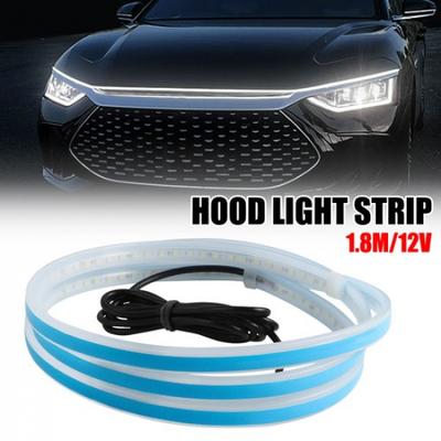 5.9FT Daytime LED White DRL Running Light Strip Car Flexible LED Hood Light EXV