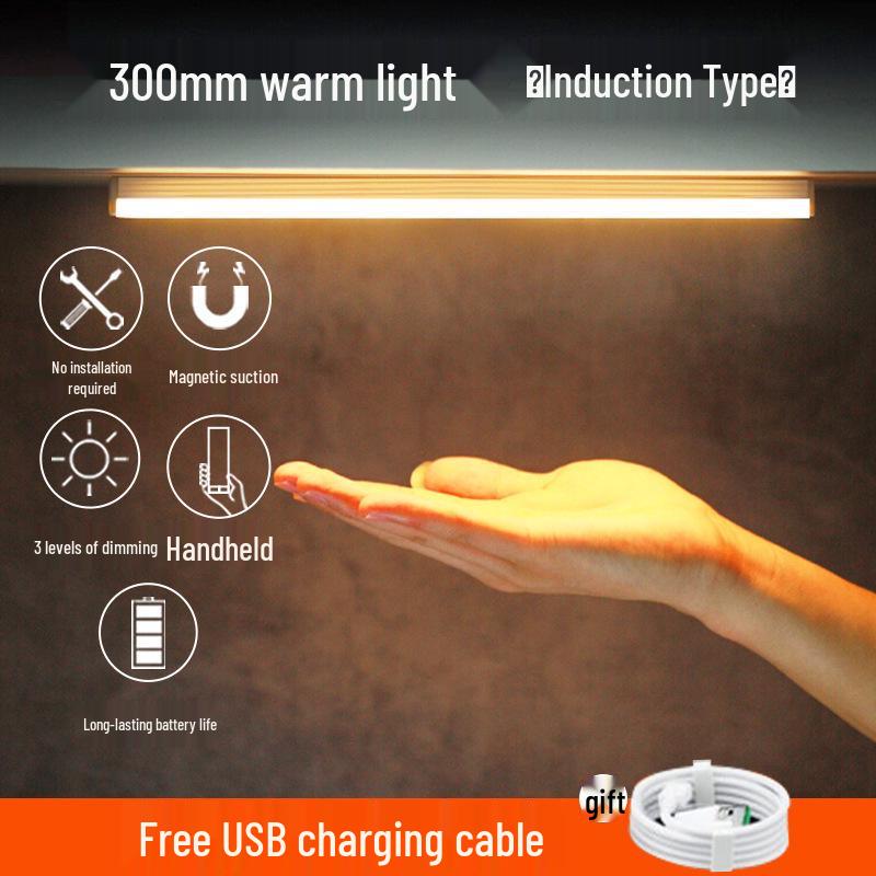 Ultra-Thin Rechargeable Magnetic LED Sensor Light Strip for Wardrobes and Cabinets