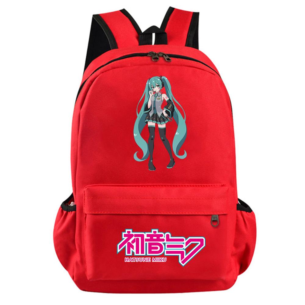 Anime Cartoon Hatsune Miku Printed Backpack for Teenager Student Girl Boy Bookbag Schoolbag Women Large Capacity Waterproof Travel Bag Gift Rucksak