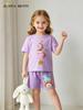 Summer Girls' Unicorn Print Shorts & Sweatshirt Set - European & American Style