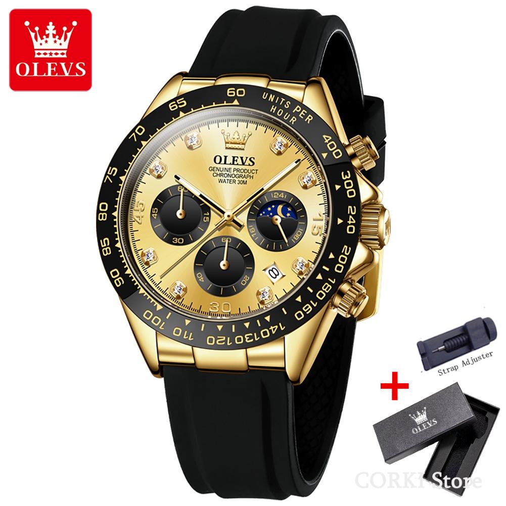 OLEVS 2875 Sports Timer Calendar Shockproof Luminous Luxury Quartz Watch for Men Waterproof Mens Wristwatches Relgio Masculino