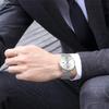 Men Rhinestone Watch Fashionable Luxury Business Style 40mm Simple Dial Stainless Steel Mesh Belt Japanese Quartz Movement Watch