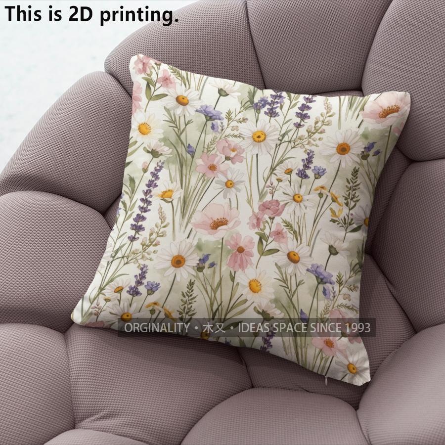 Wild Floral Pillow Covers Pattern Cushion Cover Suitable for Sofa Bedroom Car Pillow Cover