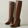 Autumn and Winter New Wind Side Zipper High Thick Heel Women's Fashion Boots