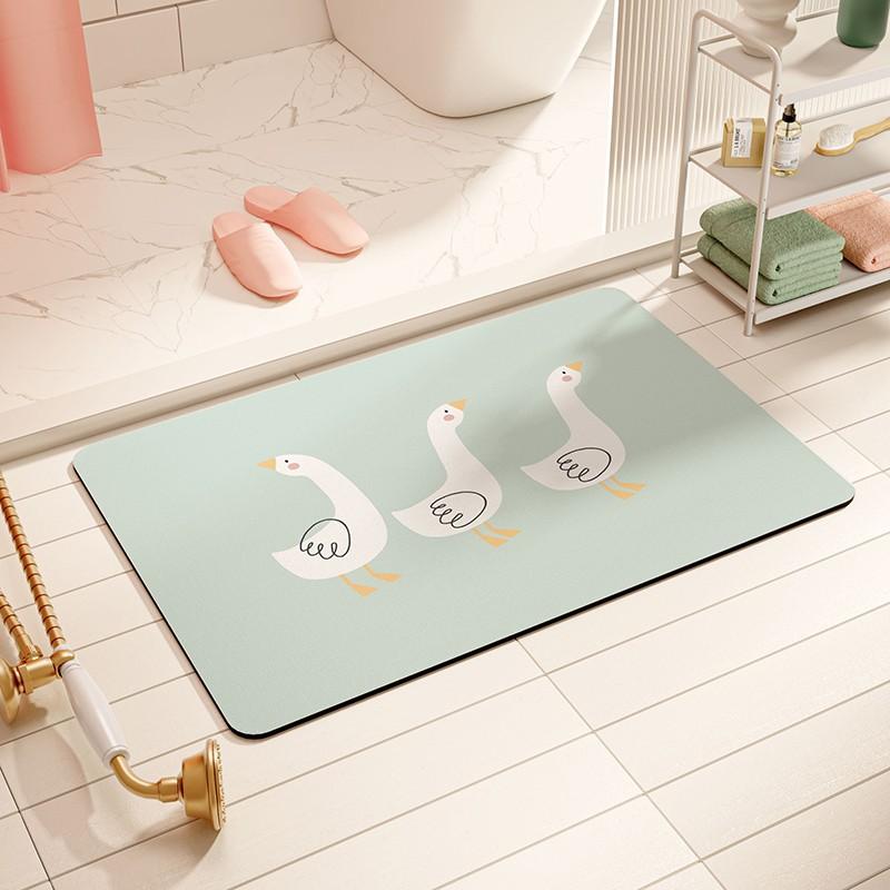 Small Fresh Diatom Mud Soft Ground Paving Anti-Skid Pad Anti-Drop Floor Sticker Small Size Bathroom Absorbent Floor Mat Foot Pad