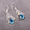 Swiss Blue Topaz Earring Gemstone Earring, 925 Solid Sterling Silver Earrings Jewelry Handmade Earrings, Silver Jewelry For Gift