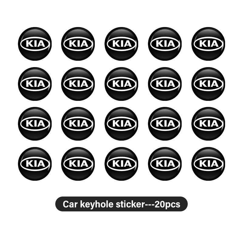 BBEB3 8pcs Car Logo Key Auto Door Lock Eye Stickers Auto Accessories For KIA Spectra Sedona Cadenza Proceed Sephia Stonic Carens