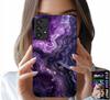Samsung A52 / A52S Tok - Lila Márvány Divatos Női + Üveg
