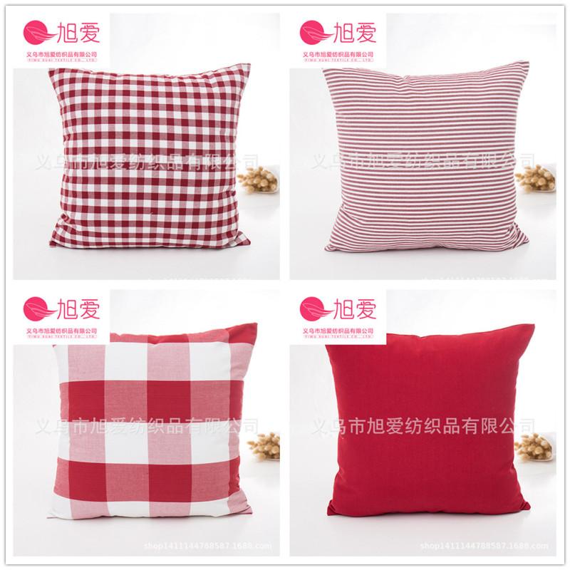 4 шт./набор 45x45 см Наволочка для декоративной подушки Клетчатый узор Диванная подушка Наволочка (без ядра) красный