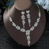 2025 Rhinestone Wheat Ear Necklace & Earrings Bridal Wedding Jewelry Set