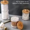 Aufbewahrungsbox für Wattestäbchen, Organizer mit Deckel, transparentes Design, Mehrzweck-Wattebällchen