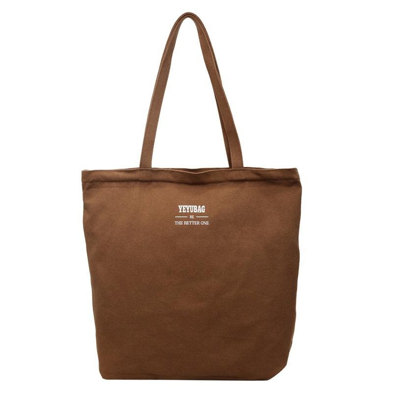 Canvas bag women's large-capacity new autumn and winter versatile shoulder bag casual college student class tote bag