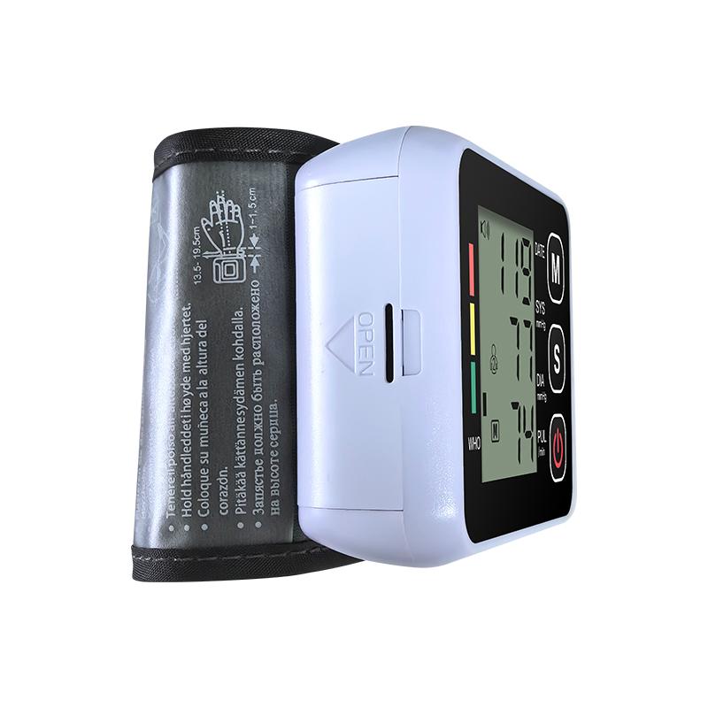 Sfigmomanometru portabil Ecran LCD Monitor digital de tensiune arterială la încheietura mâinii Contor de puls pentru ritm cardiac Măsurător pentru uz casnic