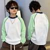 Boys' Summer Loose Cartoon Long Sleeve Sun Protection Top for Middle & Older Kids - Lightweight Cool Patchwork Base Layer Shirt