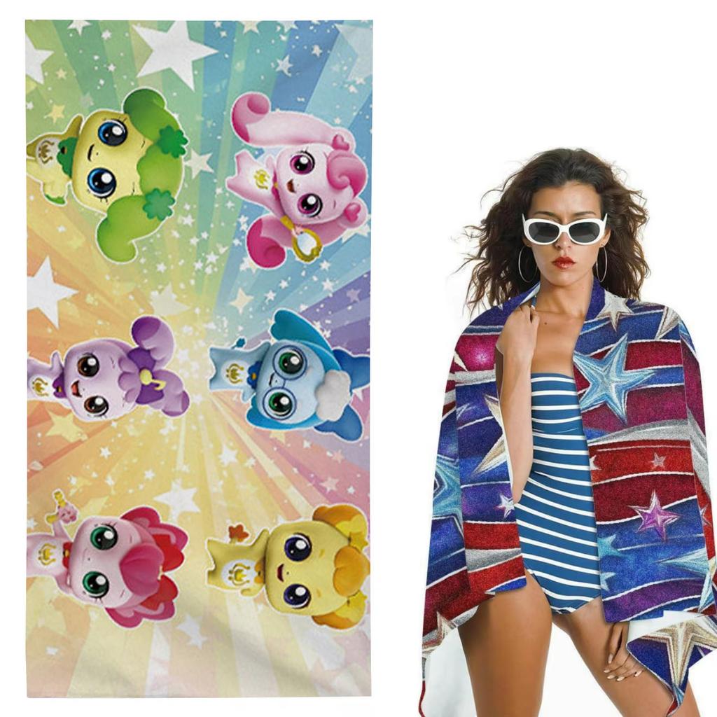 Cute Catch Teenieping Beach Towel Premium Microfiber Towel Quick Dry For Pool Swimming Outdoor Universal Bathroom Accessories