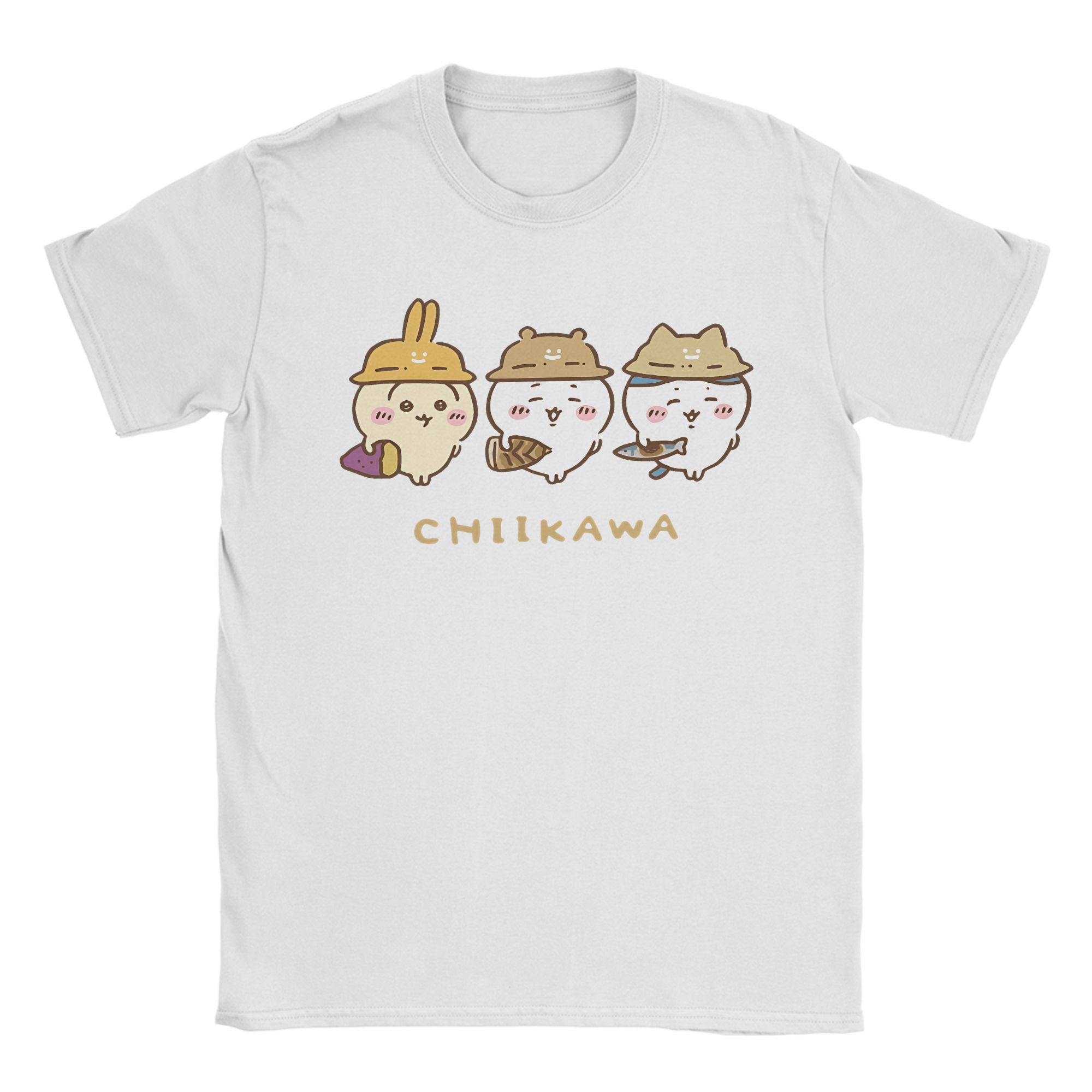 

Men Chiikawa T Shirt Pure Cotton Tops Funny Short Sleeve Round Neck Tee Shirt Graphic T-Shirts 4XL