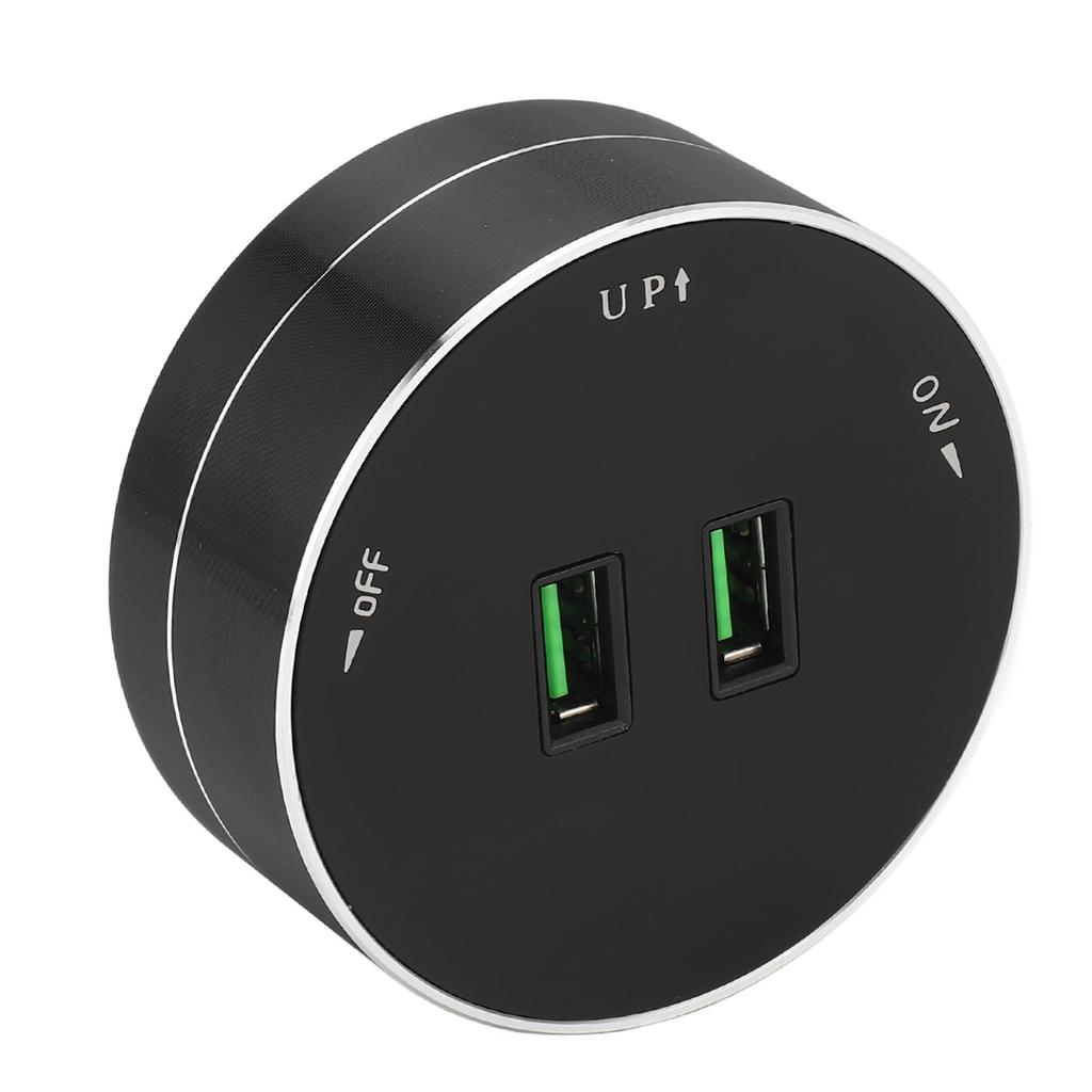 Akkubetriebener Stromschienenadapter Dual-USB-Anschluss Multifunktionaler Runder Steckdosenadapter mit Lichtanzeige