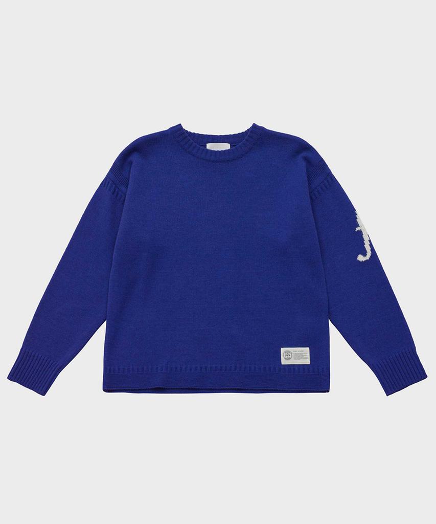 FFEFF STUDIO F Logo Round Wool Pullover (Cobalt Blue)