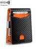 Minimalist Men's RFID Blocking Multi-functional Ultra-thin 12-card Wallet, Front Pocket Bi-fold Solid Color Portable Card Holder