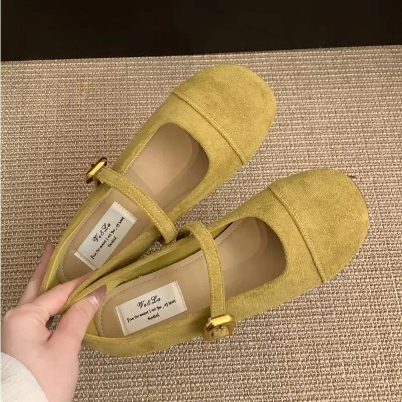 Fashion Retro Mary Jane Shoes Women Tabi Ballet Flats Suede Girl Style Moccasin Casual Barefoot Mujer Lolita Shoes Lolita Shoes