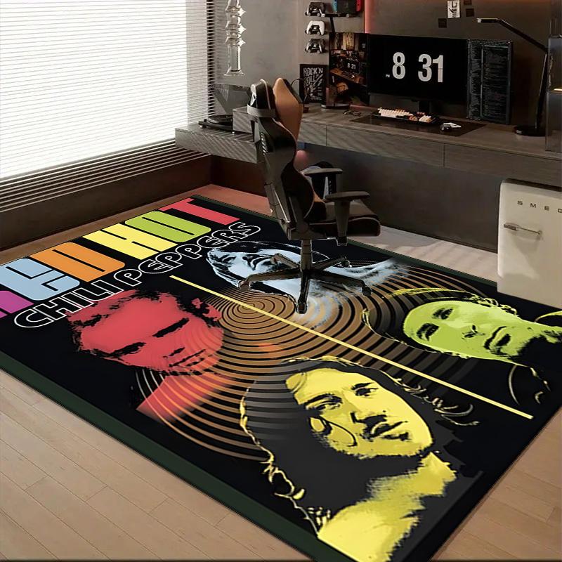 1PC Hot Chili Music  Rug for Livingroom,Bedroom, Palyroom, Chair Rug, Area rug, Game Carpet, Large Size Rug Fan Christmas gift