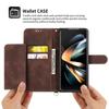 Lanyard Hinge Leather Wallet Case for Samsung Galaxy Z Fold 7 6 5 4 3 Fold7 Fold6 5G Card Holder Crossbody Phone Cover
