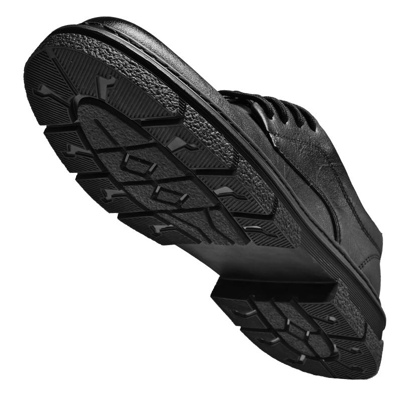 Fashion Men Leather Oxfords New Arrival Chunky Heel Breathable Business Casual Shoe Non-Slip Rubber Sole Durable All-Season Formal Shoes