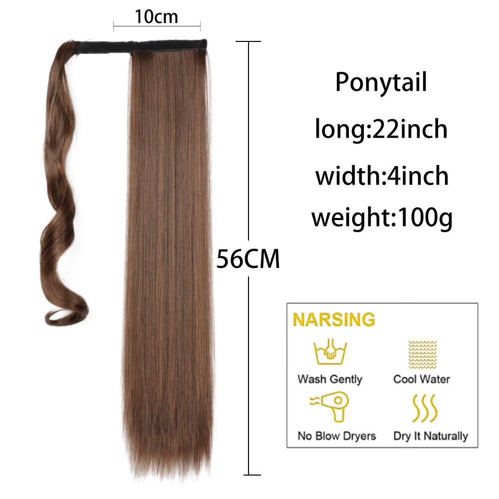 MISS WIG Rovné vlasy ze syntetických vlasových vláken tepelně odolné s culíkem Umělé vlasy prodlužující vlasy culík