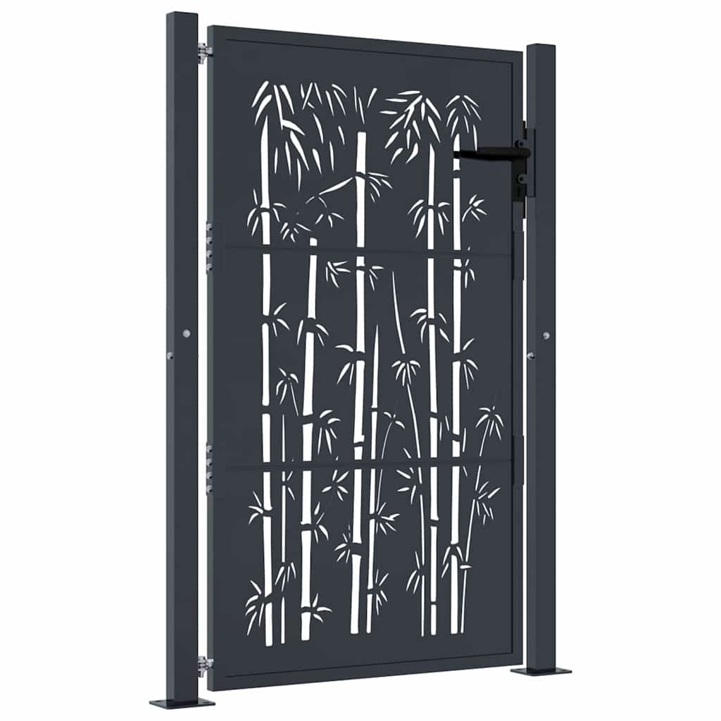 Gartentor Anthrazit 100 x 150 cm Stahl Bambus Design