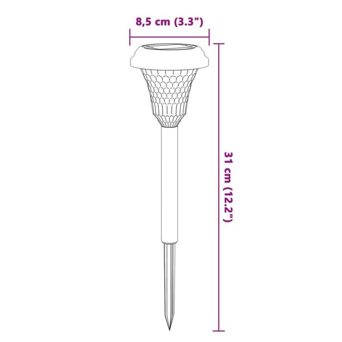 VidaXL Lampes solaires d'allées et piquets de sol 12 pcs blanc, éclairage solaire d'allée, lampe solaire de jardin, 4008191