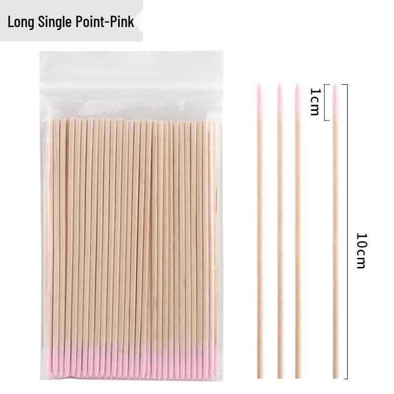 Pointed Wooden Cotton Swabs for Eyelash Grafting & Makeup Cleaning