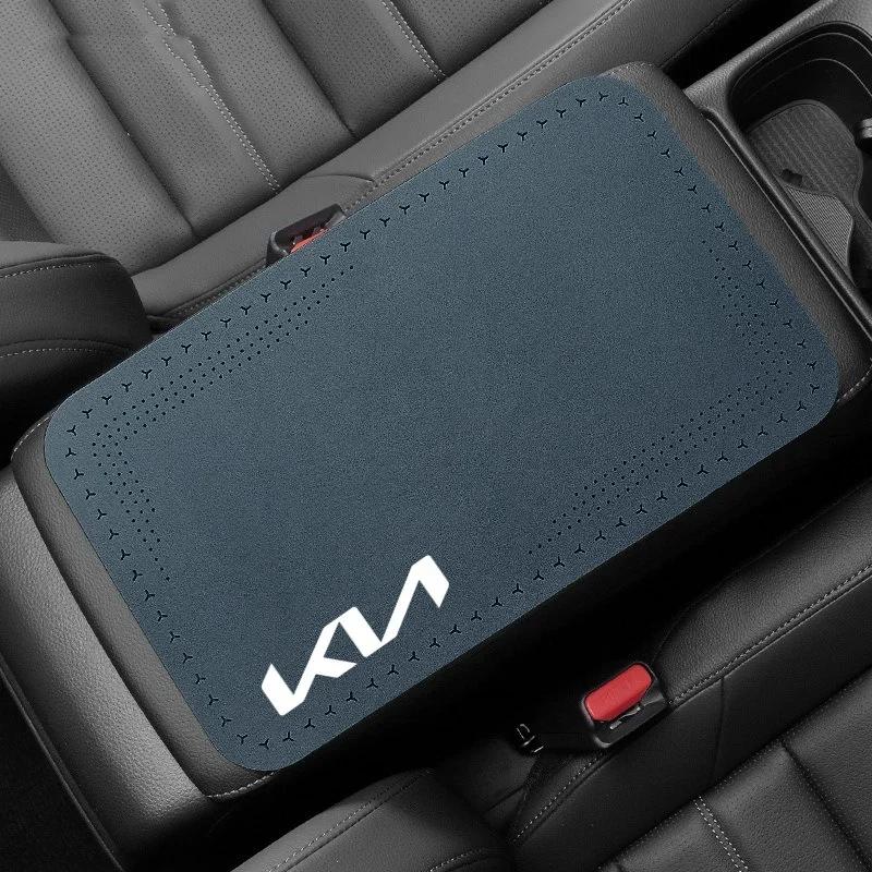 ABCDGB1 Car Armrest Cushion Storage Box Cover Pad Mat For KIA Rio Soul Seltos Forte K5 K3 Niro Sorento Stinger Sportage Accessories