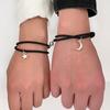 Fashion Couple Bracele With Star Moon Magnetic Pendan Handmade Rope Chain Bracelet Friendship Minimalist Jewelry Gift Men Women